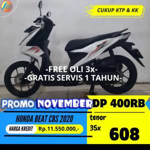 Jual bekas HONDA BEAT CBS 2020 KREDIT DP 400RB ANGSURAN SANGAT RENDAH BERGARANSI,lokasi di Pasar Rebo