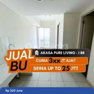 JUAL BU APARTEMEN AKASA PURE LIVING 1BR UNFURNISHED BSD SERPONG , tersedia melalui melalui situs Rumah123