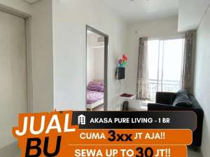 JUAL BU APARTEMEN AKASA PURE LIVING BSD 1BR SEMI FURNISHED lokasi di Bumi Serpong Damai, tersedia melalui melalui situs Olx