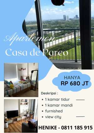 Jual Rugi Apartemen CAsa De PArco BSD TAngerang lokasi di Cisauk, tersedia melalui melalui situs Olx