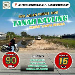 Kavling nol jalan cor utama kredit angsuran 1jt lokasi di Tandes, tersedia melalui melalui situs Olx
