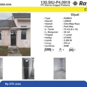 Komplek Perumahan Yang Hijau, Jalan Lebar , tersedia melalui melalui situs Rumah123