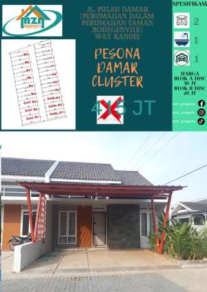 Pesona Damar Cluster Perumahan Dalam Perumahan lokasi di Jati Agung, tersedia melalui melalui situs Olx