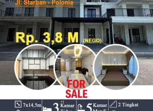 Rumah 3 Tingkat Fully Furnished Lux Komplek Jewel Park Jalan Starban - Medan lokasi di medan-polonia, tersedia melalui melalui situs Lamudi
