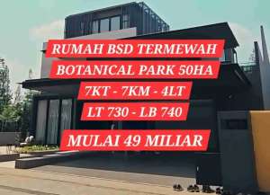 RUMAH BSD FULL FASILITAS, LOKASI PRIVAT DAN PREMIUM, 7KT 7KM 4 LANTAI SERPONG TANGERANG SELATAN lokasi di lengkong-gudang, tersedia melalui melalui situs Lamudi