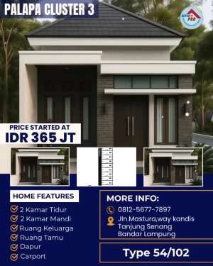 RUMAH CLUSTER MURAH LOKASI STRATEGIS lokasi di Tanjung Senang, tersedia melalui melalui situs Olx