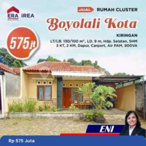 Rumah cluster tengah kota di Kiringan Boyolali , tersedia melalui melalui situs Rumah123