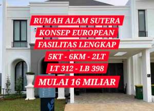 RUMAH DIJUAL DI ALAM SUTERA SERPONG UTARA TANGERANG SELATAN lokasi di alam-sutera-1, tersedia melalui melalui situs Lamudi