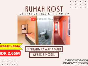 Rumah Kost Produktif Cipinang Rawamangun Akses 2 Mobil lokasi di Pulo Gadung, tersedia melalui melalui situs Olx