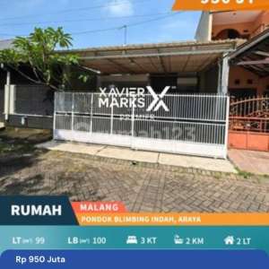 Rumah Murah Siap Huni Di Pondok Blimbing Indah Araya Malang , tersedia melalui melalui situs Rumah123