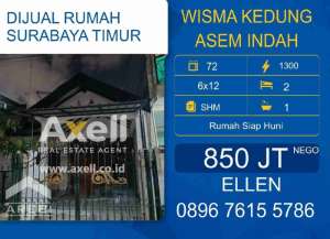 Rumah Wisma Kedung Asem Indah Dijual lokasi di kedung-baruk, tersedia melalui melalui situs Lamudi
