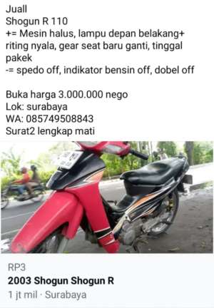 Jual bekas Suzuki shogun R 110,lokasi di Karangpilang