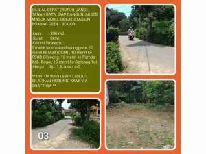 Tanah Murah Strategis dekat Stasiun 303m2 SHM di Bojonggede-Bogor. 03 lokasi di Cibinong, tersedia melalui melalui situs Olx