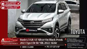 Jual bekas Toyota Rush 1.5 GR AT Silver On Black Pemk 2023 Tgn 1 Dr Br NIK 2022,lokasi di 