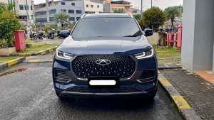 Jual bekas Chery Tiggo 8 premium 2025 biru sunroof km 5 ribuan,lokasi di Jakarta DKI