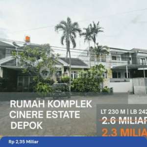 di Jual Cepat Turun Harga Rumah Dalam Komplek Cinere EstateCinere Depok Jawa Barat , tersedia melalui melalui situs Rumah123