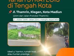 Dijual Tanah Harga Miring Dekat Jalan Protokol Kota Madiun lokasi di Kartoharjo, tersedia melalui melalui situs Olx