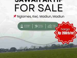 Dijual Tanah Sawah Aktif di Nglames Madiun lokasi di Kartoharjo, tersedia melalui melalui situs Olx