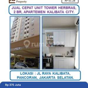 Harga Spesial 1 Unit Apartemen Kalibata City 2 Bed Room di Jl. Raya Kalibata, Rawajati, Pancoran, Jakarta Selatan. , tersedia melalui melalui situs Rumah123