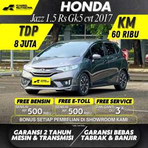 Jual bekas HONDA JAZZ RS 2017 KM 67RB PAJAK 07.26 PLAT GENAP MOBIL ISTIMEWA,lokasi di 