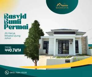 RASYID PERMAI LEBAR 7,7X13,5 ADA PINTU SAMPING lokasi di Jalan Karya Wisata Ujung Johor, tersedia melalui melalui situs Olx