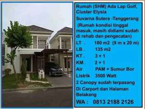 Rumah 2 Lantai, di Suvarna Sutera, Tangerang, 3 Kamar Tidur , tersedia melalui melalui situs Olx