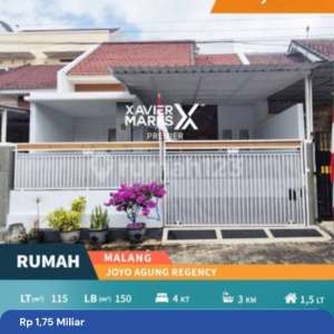 Rumah Bagus di Perumahan Joyo Agung Regency Lowokwaru Malang , tersedia melalui melalui situs Rumah123