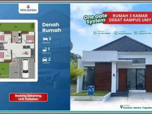 Rumah Dekat UMY Dengan Pos Security Aktif , tersedia melalui melalui situs Olx