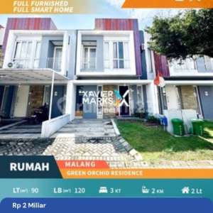 RUMAH ISTIMEWA 2 LantaiROOFTOP DI GREEN ORCHID SUKARNO HATTA SOEHAT MALANG , tersedia melalui melalui situs Rumah123