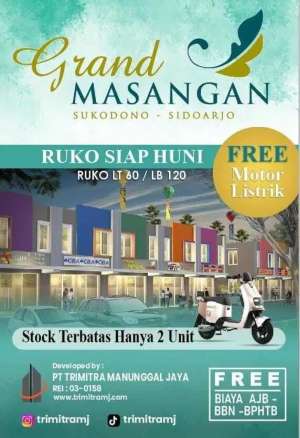 RUMAH TANPA DPL SIDOARJO GRAND MASANGAN PERMAI SUKODONO , tersedia melalui melalui situs Olx