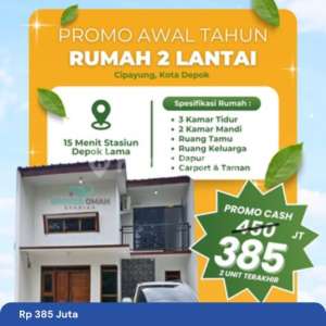 Tinggal 2 Unit Rumah 2 Lantai Depok Promo Cash 385 Juta , tersedia melalui melalui situs Rumah123