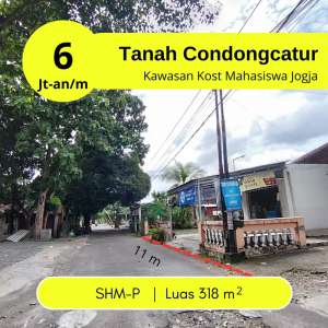 Utara UGM Jogja, Jual Tanah Murah Condongcatur Rumah Kost, Homestay lokasi di Gondokusuman, tersedia melalui melalui situs Olx