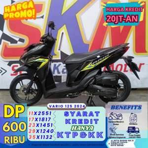 Jual bekas Vario 125 2024 DP600 servis gratis selama angsuran cash credit,lokasi di Tapos