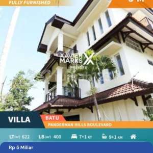Villa Full Furnished di Panderman Hills Boulevard Batu Malang , tersedia melalui melalui situs Rumah123