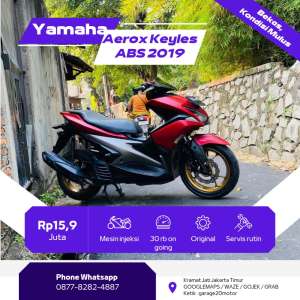 Jual bekas YamahaAerox 155cc Keylles Tahun 2019,lokasi di Jakarta