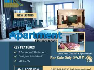 Apartemen Full Furnished mewah, Apartemen Kusuma Chandra, 3 Kamar Tidur , tersedia melalui melalui situs Olx