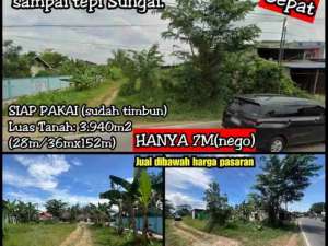 di jual tanah di jl raya batu layang sampai ke tepi sungai lokasi di Pontianak Barat, tersedia melalui melalui situs Olx