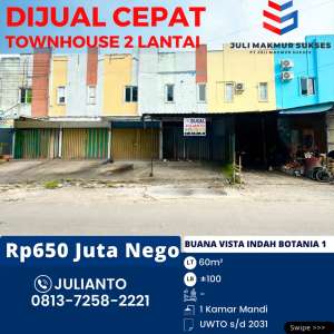 Dijual CEPAT Townhouse 2 Lantai di Buana Vista Indah Botania 1 Batam , tersedia melalui melalui situs Olx