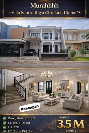 Dijual Rumah Murah Banget Cantik Siap Huni Villa Sentra Raya Citraland , tersedia melalui melalui situs Olx