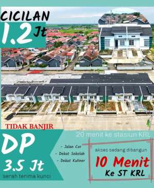 Dijual Rumah Murah Cicilan 1.2 DP 3.5 dekat stasiun KRL lokasi di Bekasi, tersedia melalui melalui situs Olx