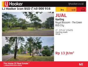 jual kavling hoek royal blossom the green bsd city lokasi di Bumi Serpong Damai, tersedia melalui melalui situs Olx