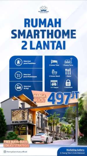 Rumah Smart home 400jtaan lokasi di Malengkeri jln.dg.tata 3, tersedia melalui melalui situs Olx