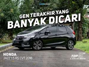 Jual bekas 15 JUTAAN FULL BENEFIT JAZZ GK5 1.5 RS CVT 2018 HITAM METALIK MOBCARS,lokasi di Jakarta Selatan