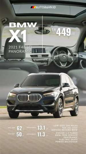 Jual bekas 16K BMW X1 F48 XLine 2021 LCI Facelift Panoramic,lokasi di Jakarta Pusat