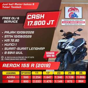 Jual bekas AEROX 155 VVA 2019 PAJAK HIDUP CASH KREDIVO INDODANA ALLOBANK ALISTA,lokasi di Depok Kota