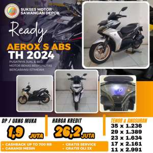Jual bekas AEROX S ABS 2024 KEYLES MULUS BISA CASH KREDIT BERGARANSI SUKSES MOTOR,lokasi di  