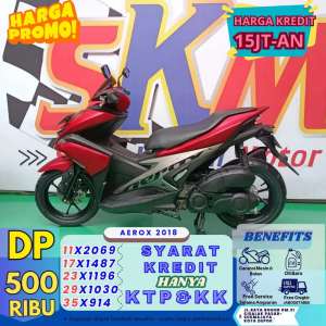 Jual bekas aerox tahun 2018 dp400 proses 1hari km low cash credit,lokasi di Depok Kota