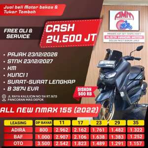 Jual bekas ALL NEW NMAX 2022 PAJAK HIDUP CASH KREDIVO INDODANA ALLOBANK ALISTA,lokasi di Depok Kota