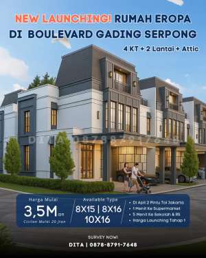 ALTADENA RESIDENCES Rumah Konsep Attic By Paramount Gading Serpong lokasi di Tangerang Selatan Kota, tersedia melalui melalui situs Olx