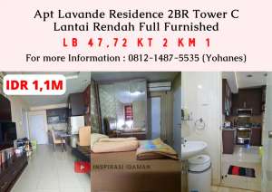 Apartemen Lavande Residence 2Br Tower C Lantai 8 Full Furnished lokasi di Jakarta Selatan, tersedia melalui melalui situs Olx